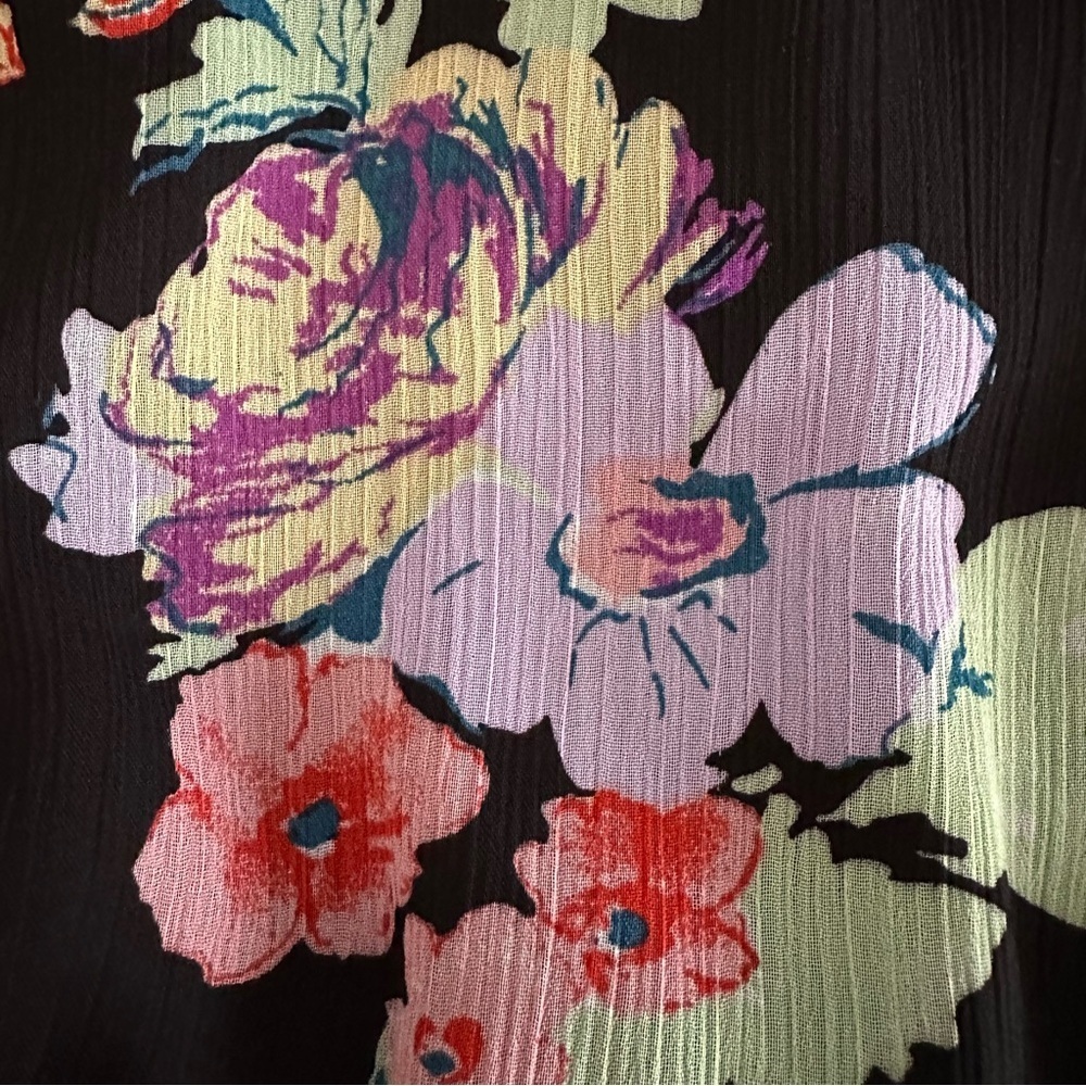 Wayf Floral Long Sleeve Dress in Black and Multicolor, XS - Picture 3 of 10